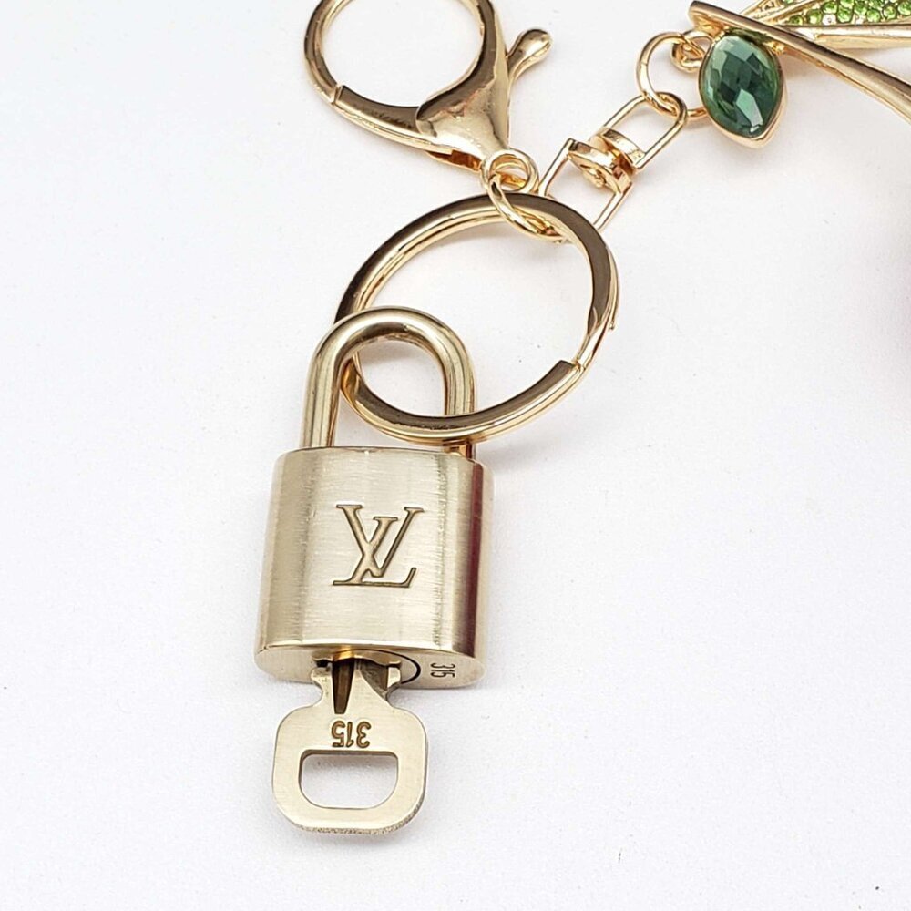 LV Authentic Gold Padlock 🔒 Key Set w/ Unbranded Keychain Cherry Charm - Picture 5 of 7
